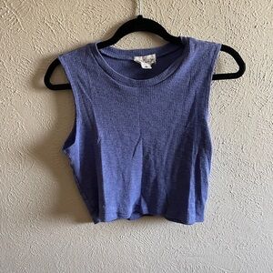 Outlaw Purple Sleeveless Crop Muscle Tee